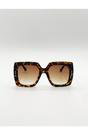 Dark Brown Oversized Square Frame in Brown Tortoiseshell, Image 1 of 6