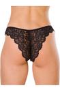 Black 3 Pack Floral Lace Thongs, Image 3 of 3