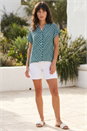 Blue Geometric Print Relaxed Shirt, Image 2 of 4
