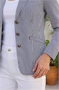 Navy  Stripe Bengaline Stretch Blazer, Image 4 of 4
