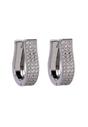 Silver Radiant Rectangle Hoop Earrings, Image 1 of 6
