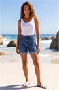 Denim Stretch Denim Mom Shorts, Image 2 of 4
