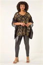 Gold Curve Zig Zag Sequin Overlay Top, Image 3 of 8