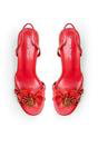 Red Red Hot Red Pu Sling Back Mid Heels, Image 2 of 4