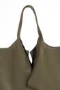 Khaki Italian Leather Shoulder Bag, Image 4 of 4