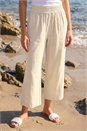 Natural  Petite Linen Blend Cropped Trouser, Image 2 of 4