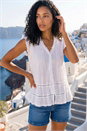 Ivory Crinkle Frill Neck Blouse, Image 1 of 4