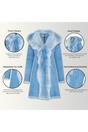 Sky Blue Toscana Sheep Leather Suede Trench Coat, Image 3 of 6