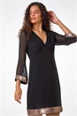 Bronze Contrast Sequin Cuff Dress, Image 2 of 5