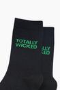 Black Totally Wicked Combed Cotton Glitter Socks, Image 3 of 4