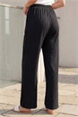 Black Crinkle Textured Stretch Trouser, Image 3 of 4