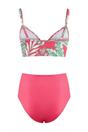 Multi WOVCOR Multi Tropical Print Draped High Waisted Bikini Set, Image 2 of 2