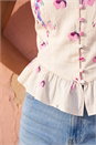 Purple Dusk Floral Button Up Front Blouse, Image 4 of 5