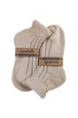 Beige 1 Pack Ladies Chunky Ribbed Low Cut Wool Blend Ankle Socks, Image 2 of 5