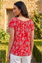 Red Textured Print V-Neck Vest Top, Image 3 of 4