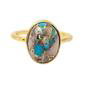 Gold Statement Opal Turquoise Gemstone Gold Vermeil Ring, Image 1 of 2