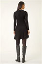 Black Dusk Ribbed Skater Jumper Dress, Image 4 of 7