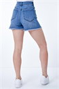 Blue Dusk Frayed Hem Denim Shorts, Image 4 of 5
