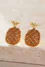 Gold Mia Gioielli Gold Sterling Silver Pineapple Fruit Studs, Image 3 of 3