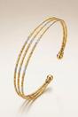 Gold Dual-Tone Triple-Strand Cuff Bracelet, Image 1 of 2