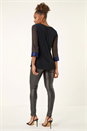 Royal Blue Shimmer Sequin Cuff Top, Image 3 of 5