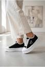 Black iKrush Black Constance Canvas Platform Lace Up Trainers, Image 5 of 5