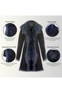 Navy Toscana Sheepskin Suede Trench Coat, Image 3 of 7