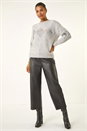 Grey Diamond Sparkly Knit Jumper, Image 2 of 5