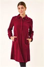 Red Corduroy Tunic Shirt Dress, Image 2 of 5