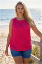 Pink Curve Sunflower Lace Texture Vest, Image 1 of 4