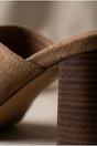 Taupe iKrush Taupe Rosa Womens Square Toe Block Heel Mules, Image 4 of 8