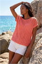 Coral Cut Out Detail Stretch Top, Image 2 of 4