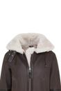 Dark Brown Sheep Leather Hood Flying Bomber Jacket, Image 6 of 8