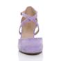 Lilac AJVANI Lilac Mid Heel Crossed Straps Court Shoes, Image 5 of 5