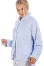 Light Blue Supersoft Diamond Print Button Up Bed Jacket, Image 2 of 4