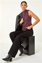 Pink High Neck Fluffy Tinsel Knit Top, Image 1 of 6