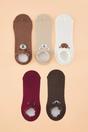 Multi 5 Pack Cotton Printed Knit Ankle Socks, Image 1 of 3