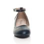 Navy Blue AJVANI Navy Blue Low Block Heel Ankle Strap Court Shoes, Image 6 of 6