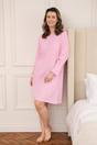 Pink Camille Lingerie Pink 100% Cotton Knee Length Long Sleeved Nightdress, Image 1 of 6