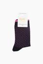 Black Polka Dots Combed Cotton Glitter Socks, Image 4 of 4