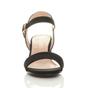 Black AJVANI Black Mid Block Heel Strappy Sandals, Image 6 of 6