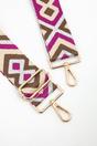 Taupe Metallic Aztec Woven Bag Strap, Image 2 of 4