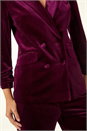 Burgundy Dusk Double Breasted Velvet Blazer, Image 5 of 5