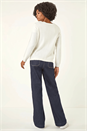 Ivory  Bow Front Buttoned Knit Cardigan, Image 3 of 5