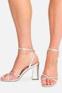 Silver Matilda Silver Pu Strappy Block High Heels, Image 4 of 4