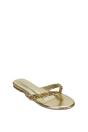 Gold XY LONDON Gold 'Veda' Flat Flip Flop Sandals With Jewel Details, Image 2 of 7