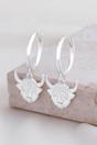 Silver Highland Cow Huggie Hoops, Image 1 of 3