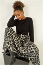 Grey Animal Print Twist Front Midi Dress, Image 1 of 5
