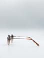 Gold Classic Round Metal Frame Sunglasses, Image 3 of 3