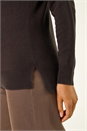 Chocolate Plain Soft Crew Neck Jumper, Image 5 of 5